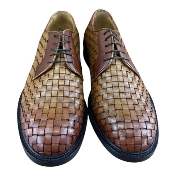 MR. COBBLER  men size 9 Luxury Square Brown Shoes Oxfords - Picture 2 of 9